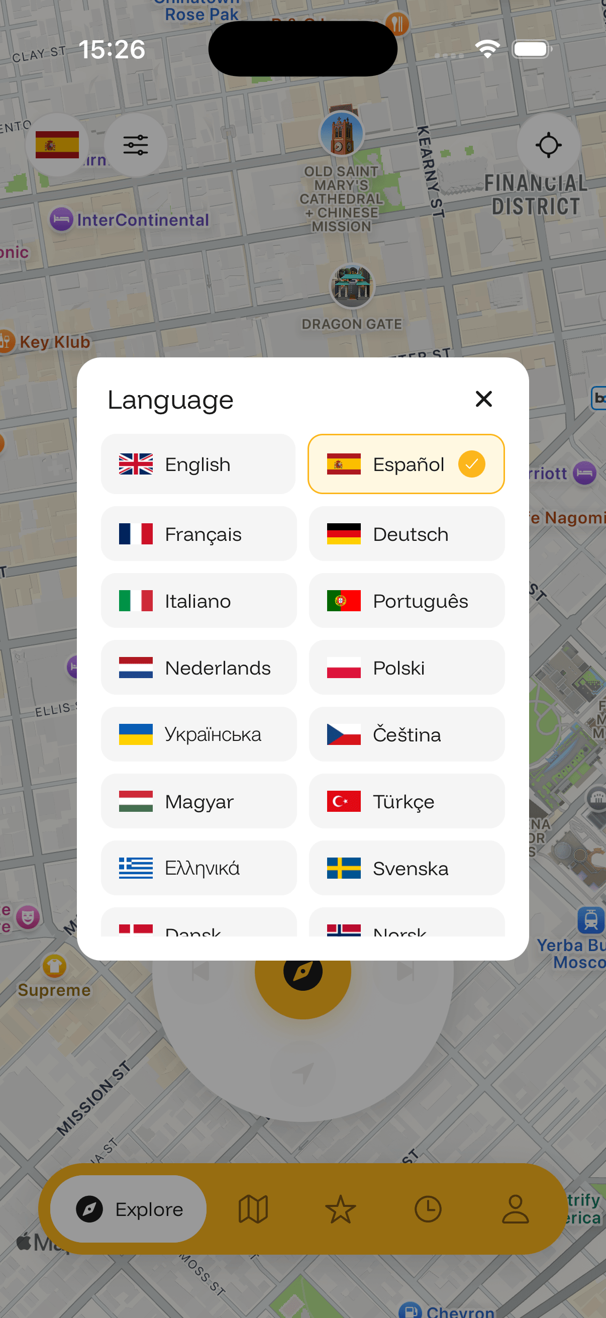 Diskavr app showing detected points of interest